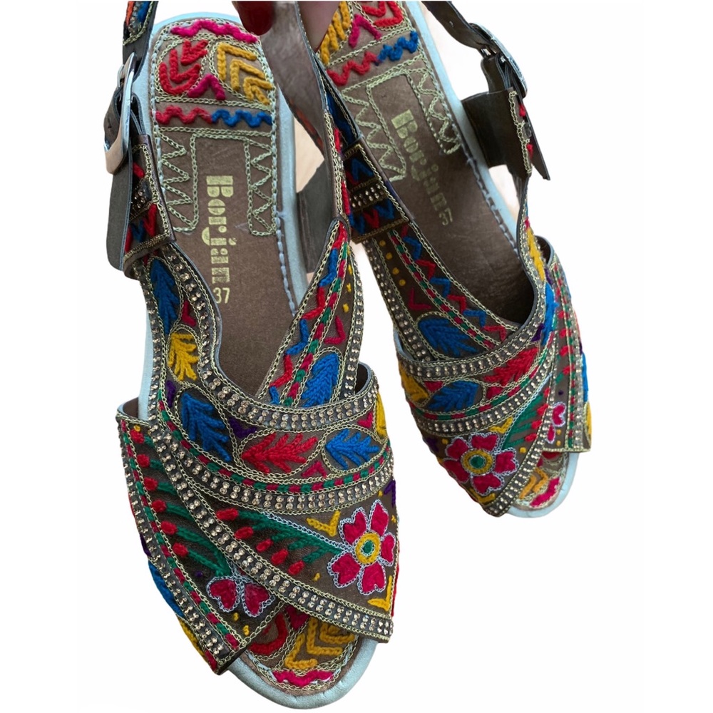 Embroidered Boho Summer Sandals